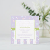 Invitation Belle Lilac avec baby shower Little Hearts (Debout devant)