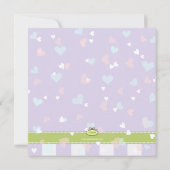 Invitation Belle Lilac avec baby shower Little Hearts (Dos)