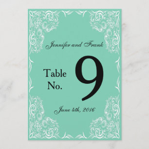 Invitation Belle Mariage de dentelle Aqua Frame Table No.