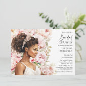 Invitation Belle mariée afro-américaine copine blush (Debout devant)