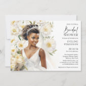 Invitation Belle mariée en peau noire avec mariage gown boho (Devant)