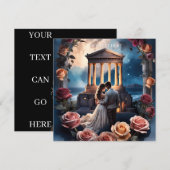 Invitation Belle mariée et mari debout au bord de la mer (Devant / Derrière)