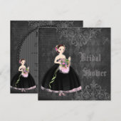 Invitation Belle mariée gothique Shabby Chic Fête de l'mariée (Devant / Derrière)
