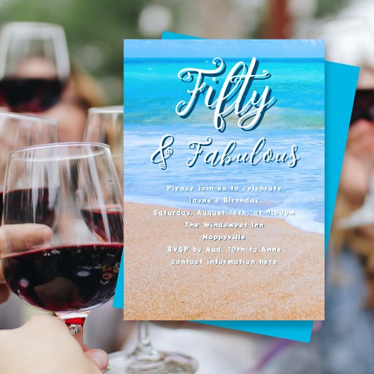 Invitation Belle mer Jalon fête d'anniversaire