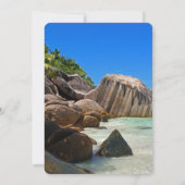 Invitation Belle mer tropicale avec douche de plage rocheuse (Dos)