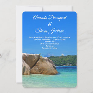 Invitation Belle Mer Tropicale Mariage de la côte rocheuse