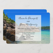Invitation Belle Mer Tropicale Mariage de la côte rocheuse (Devant / Derrière)