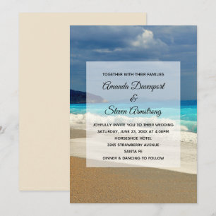Invitation Belle mer turquoise Photo de mariage tropicale