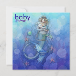 Invitation Belle Mère et Bébé Sirène Baby Shower