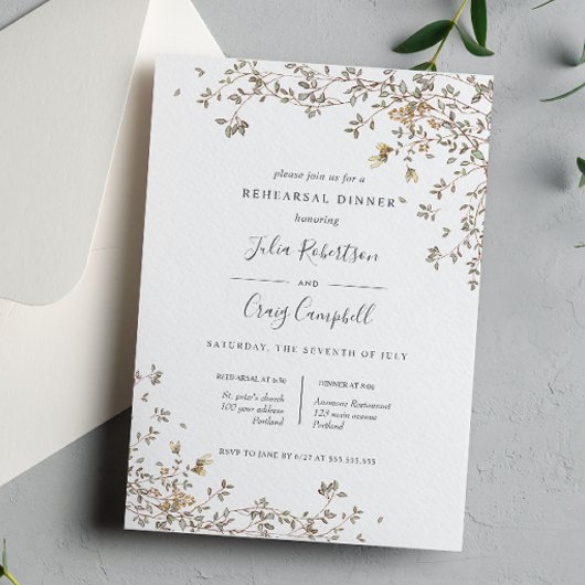 Invitation Belle Minuscule laisser vert Répétition Whimsical