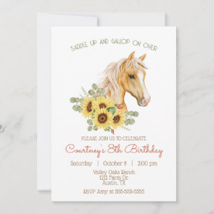Invitation Belle, moderne Horse & Sunflower Anniversaire