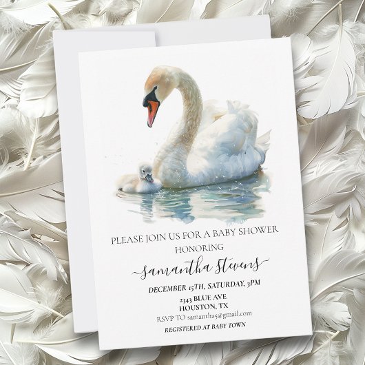 Invitation Belle Momma Baby Swan Douche