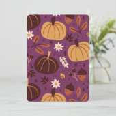 Invitation Belle Motif Citrouille violet et orange (Debout devant)
