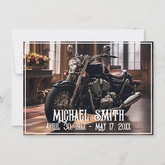 Invitation Belle moto Célébration de la vie (Devant)