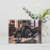 Invitation Belle moto Célébration de la vie (Debout devant)