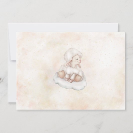 Invitation Belle Mouton épais poussière de nuage épais étoile (Dos)