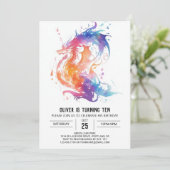 Invitation Belle Mythique Enfants Dragon Anniversaire (Debout devant)