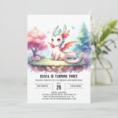 Invitation Belle Nature Dragon Anniversaire (Debout devant)