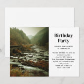 Invitation Belle nature Pittoresque Photo Anniversaire (Devant / Derrière)