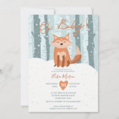 Invitation Belle neige de renard d'hiver illustration Oh baby (Devant)