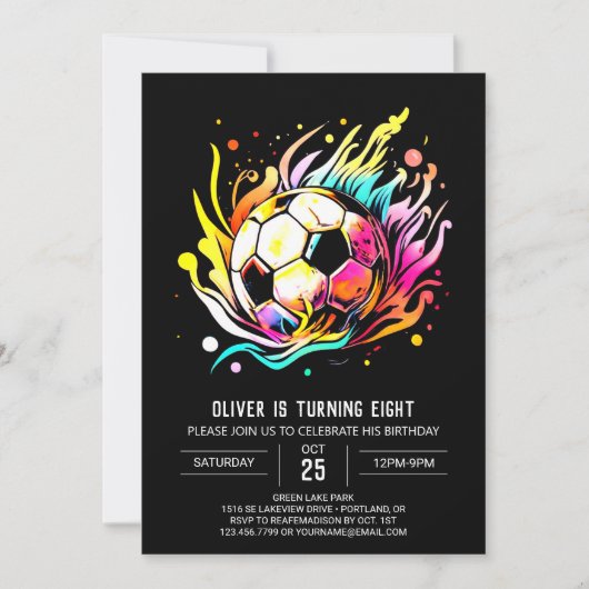 Invitation Belle Objectif Editable Soccer Anniversaire (Devant)