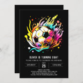 Invitation Belle Objectif Editable Soccer Anniversaire (Devant / Derrière)