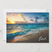 Invitation Belle Ocean Waves Summer Beach Mariage (Dos)