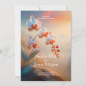 Invitation Belle orchidée de couleurs Ethérées | Mariage sere (Devant)