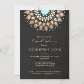 Invitation Belle Ornate Or Lotus Mandala Noir (Devant)