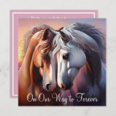 Invitation Belle paire de chevaux pour l'Anniversaire (Devant / Derrière)