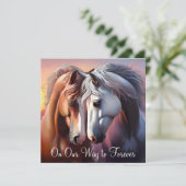 Invitation Belle paire de chevaux pour l'Anniversaire (Debout devant)