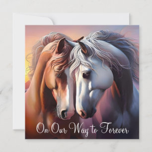 Invitation Belle paire de chevaux pour l'Anniversaire