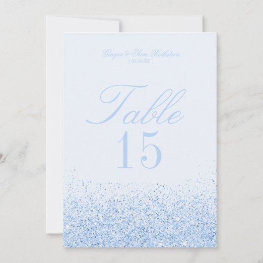 Invitation Belle Parties scintillant Bleue Mariage Tableau Nu (Devant)