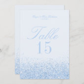 Invitation Belle Parties scintillant Bleue Mariage Tableau Nu (Devant / Derrière)