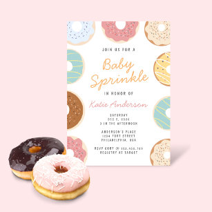 Invitation Belle Pastel Donuts Bébé Sprinkel
