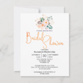 Invitation Belle Peach Begonia Fête des mariées verte (Devant)