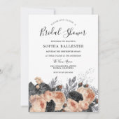 Invitation Belle Pêche à Brosse Élégante Fête des mariées Flo (Devant)