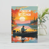 Invitation Belle pêche Fête de la vie (Debout devant)