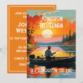 Invitation Belle pêche Fête de la vie (Devant / Derrière)