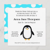 Invitation Belle Petite Pingouin Polka Point Black Cravate Pa (Devant / Derrière)