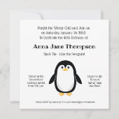 Invitation Belle Petite Pingouin Polka Point Black Cravate Pa (Devant)