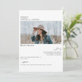 Invitation Belle photo de mariée moderne blanche Fête des mar (Debout devant)