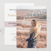 Invitation Belle photo personnalisable graduation (Devant / Derrière)