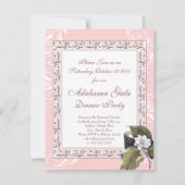 Invitation Belle Pink White Magnolia Dîner Formel (Dos)
