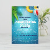 Invitation Belle Piscine Party, Baignade cadeau Graduation Bl (Debout devant)