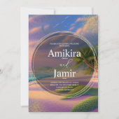 Invitation Belle plage Arrière - plan Parties scintillant Gol (Devant)