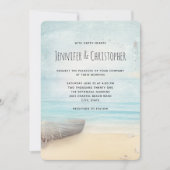 Invitation Belle plage avec bateau et phare (Devant)