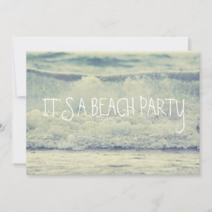 Invitation Belle plage Blue Rolling Waves