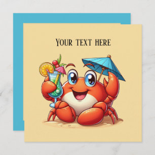 Invitation Belle plage cocktail de crabe