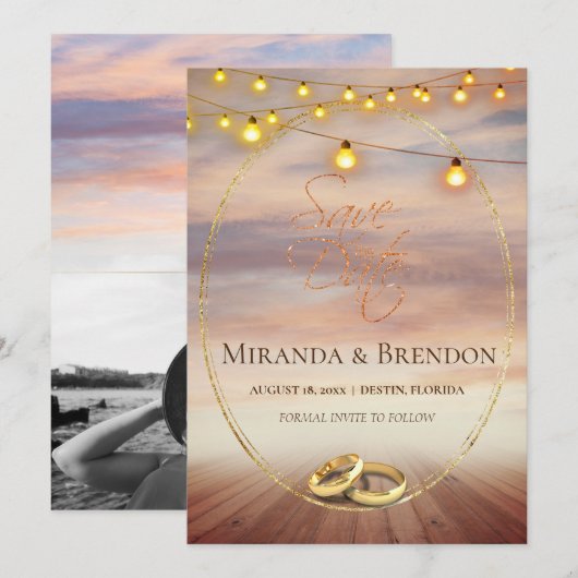 Invitation Belle plage de Floride, lumineuse et votre photo I (Devant / Derrière)